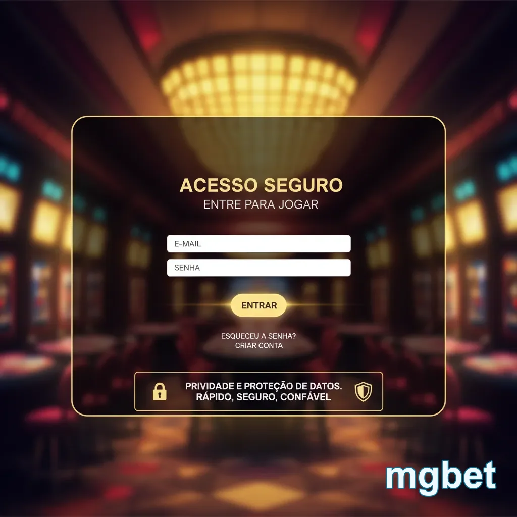 Tela de acesso rápido e seguro do cassino online mgbet.