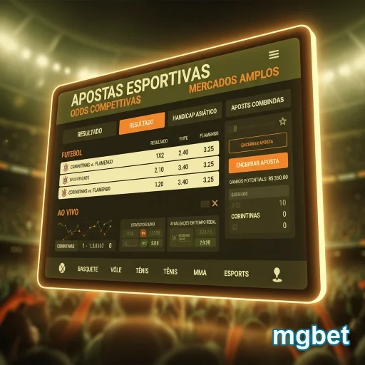 Tela de apostas esportivas na mgbet em dispositivo móvel.