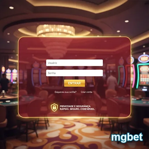 Tela de login da mgbet com campos para usuário e senha.