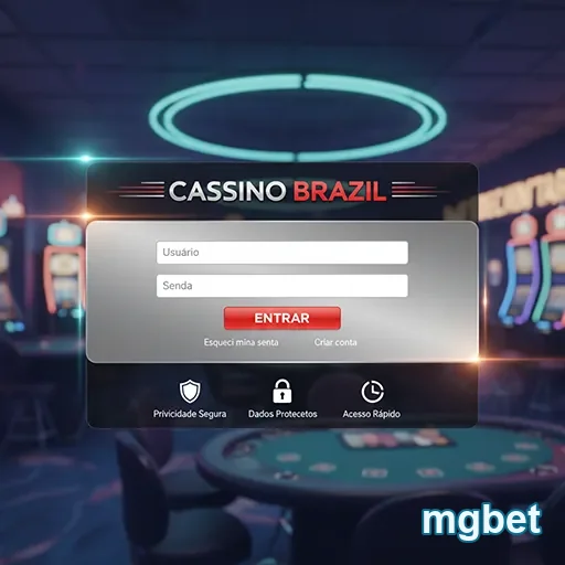 Tela de login do cassino online mgbet com slots.