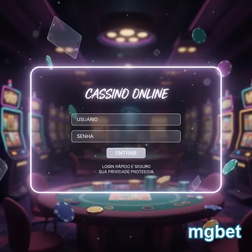 Tela de login para cassino online da mgbet com mesas.