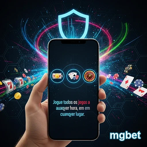 Jogador usando celular para jogos de cassino na mgbet.