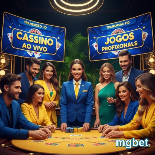 Grupo de dealers ao vivo em cassino da mgbet com profissionais.