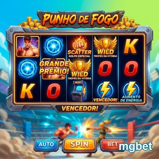 Interface do jogo 'Punho de Fogo' na mgbet com prêmios especiais.