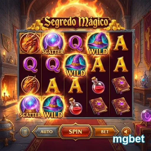 Tela de jogo de slots 'Segredo Mágico' na mgbet.