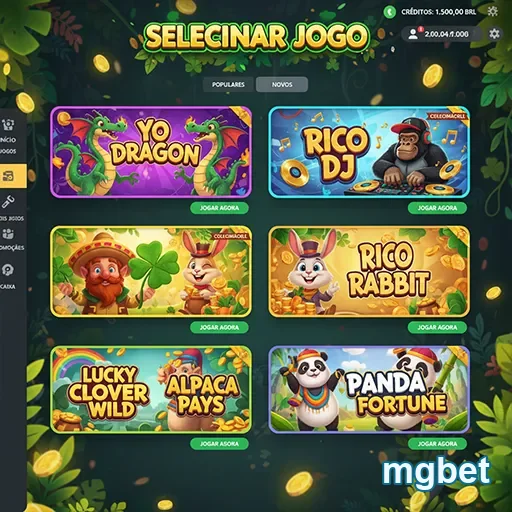 Tela de seleção de jogos do aplicativo mgbet com slots VIP.