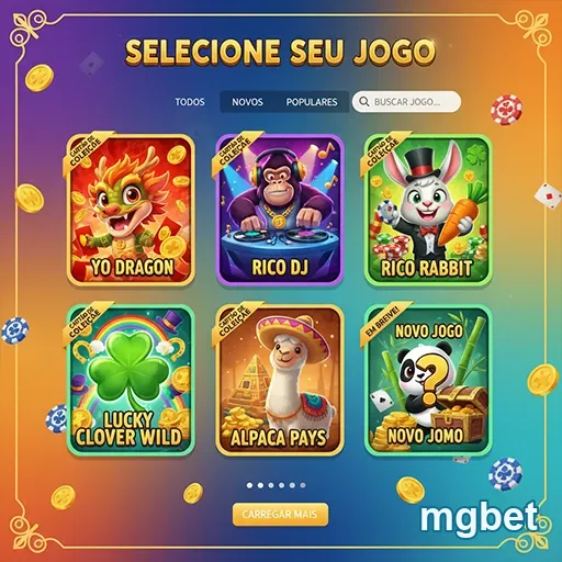 Interface do mgbet com opções de jogos para seleção rápida.
