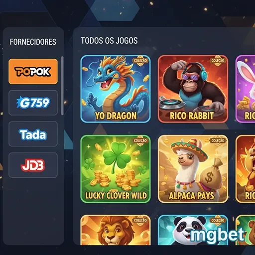 Jogos ilustrativos disponíveis na plataforma mgbet.