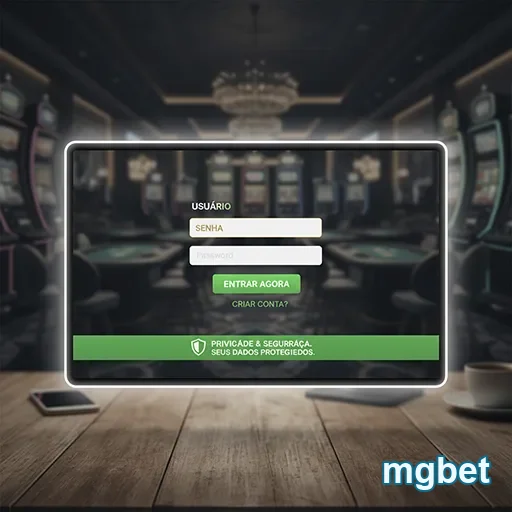 Tela de login da mgbet com foco em jogos ao vivo.
